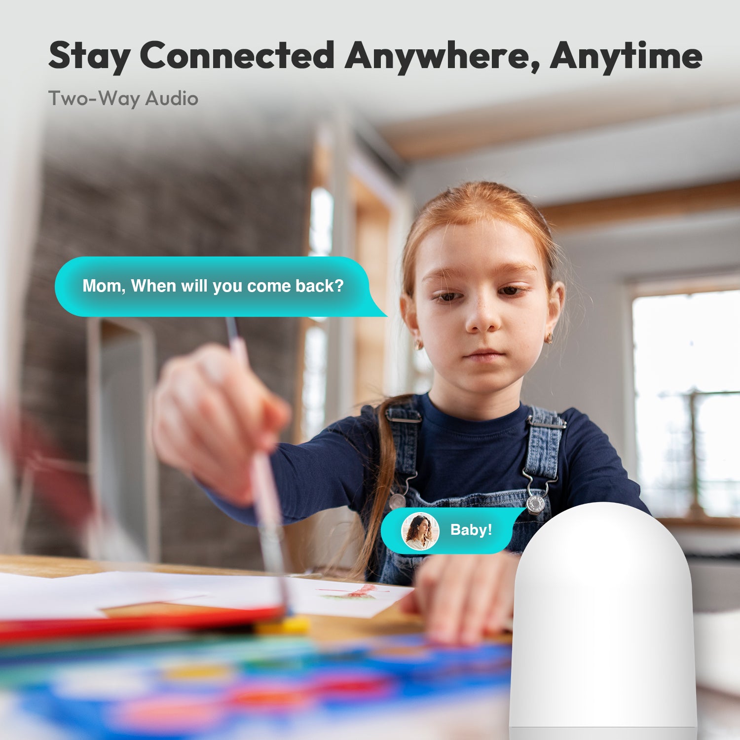 Botslab Indoor Smart Pan Tilt Camera C212 - 2K WiFi Indoor Home Security Dome Camera with Human and Motion Detection, Night Vision Baby Monitor, Compatible with Google & Alexa | Product of USA