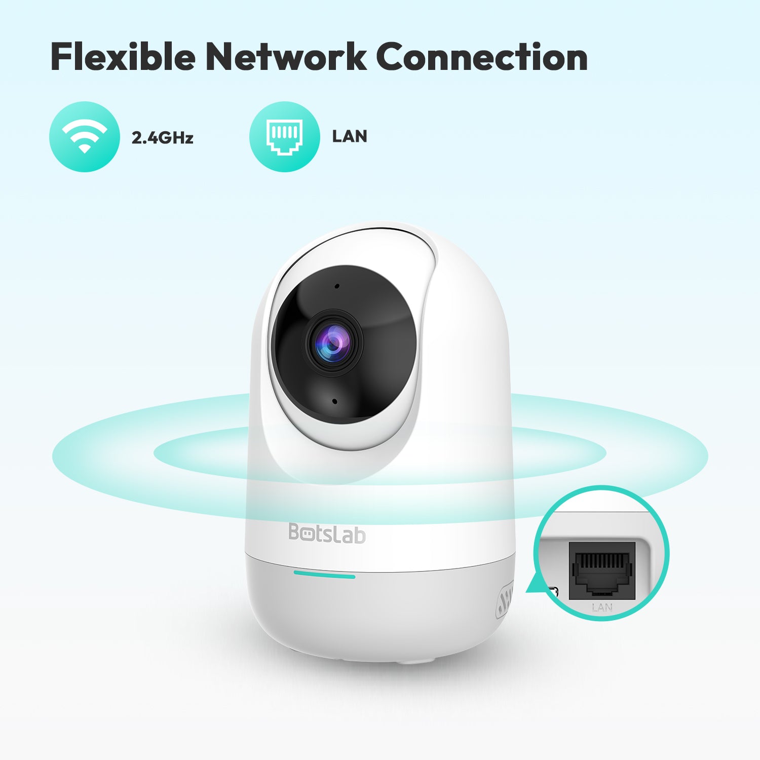 Botslab Indoor Smart Pan Tilt Camera C212 - 2K WiFi Indoor Home Security Dome Camera with Human and Motion Detection, Night Vision Baby Monitor, Compatible with Google & Alexa | Product of USA